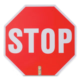 Tatco Handheld Stop Sign, 18" Red/White Face, White Graphics (TCO17520) Each