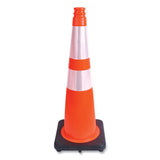 Tatco Traffic Cone, 10.75 x 10.75 x 28, Orange/Silver/Black (TCO35500) Each