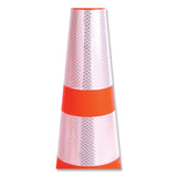 Tatco Traffic Cone, 10.75 x 10.75 x 28, Orange/Silver/Black (TCO35500) Each