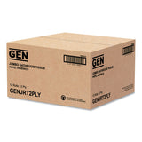 GEN Jumbo Bath Tissue, Septic Safe, 2-Ply, White, 3.5" x 750 ft, 12/Carton (GENJRT2PLY) Case of 12