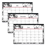 Blue Sky® Analeis Academic Year Desk Pad Calendar, Floral Artwork, 17 x 11, White/Black/Coral Sheets, 12-Month (July-June): 2025-2026 (BLS130617) Each