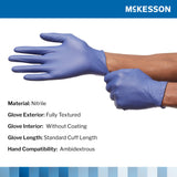 McKesson Confiderm® LDC Exam Glove Medium NonSterile Nitrile Standard Cuff Length Fully Textured Blue Chemo Tested / Fentanyl Tested (1159330_BX) 250/BX