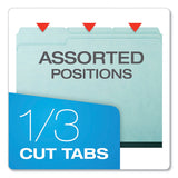 Pendaflex® Pressboard Expanding File Folders, 1/3-Cut Tabs: Assorted, Letter Size, 1" Expansion, Blue, 25/Box (PFX9200T13) Box of 25