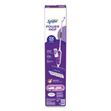 Swiffer® PowerMop Starter Kit, 15.4 x 5.3 White/Purple Cloth Head, 26" Silver Aluminum Handle (PGC07242) Each