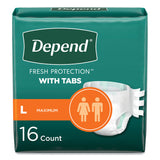 Depend® Incontinence Protection with Tabs, 35" to 49" Waist, 20/Pack, 3 Packs/Carton (KCC35458) Case of 48