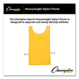 Champion Sports Heavyweight Pinnies, Nylon, One Size, Gold, 1/Dozen (CSINP1GD) Box of 12
