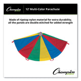 Champion Sports Nylon Multicolor Parachute, 12 ft dia, 12 Handles (CSINP12) Each