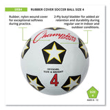 Champion Sports Rubber Sports Ball, For Soccer, No. 4 Size, White/Black (CSISRB4) Each