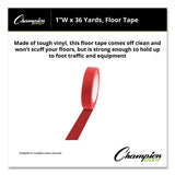 Champion Sports Floor Tape, 1" x 36 yds, Red (CSI1X36FTRD) Each