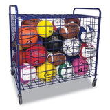 Champion Sports Lockable Ball Storage Cart, Fits Approximately 24 Balls, Metal, 37" x 22" x 20", Blue (CSILFX) Each