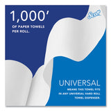 Scott® Essential High Capacity Hard Roll Towels for Business, 1-Ply, 8" x 1,000 ft, 1.5" Core, Recycled, White, 6 Rolls/Carton (KCC01005) Case of 6