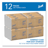 Scott® Multi-Fold Towels, Absorbency Pockets, 1-Ply, 9.2 x 9.4, White, 250 Sheets/Pack (KCC03650) Case of 12