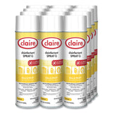 Claire® Spray Q Disinfectant, Lemon Scent, 17 oz Aerosol Spray, Dozen (CGC1002) Each