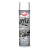 Claire® Stainless Steel Polish and Cleaner, Lemon Scent, 15 oz Aerosol Spray, Dozen (CGC841) Each