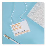 Avery® Secure Top Hanging-Style Badge Holders, Horizontal, 4w x 3h, Clear, 100/Box (AVE2922) Box of 100 Badge Holders