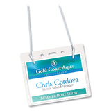 Avery® Secure Top Hanging-Style Badge Holders, Horizontal, 4w x 3h, Clear, 100/Box (AVE2922) Box of 100 Badge Holders