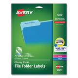 Avery® Clear Permanent File Folder Labels with Sure Feed Technology, 0.66 x 3.44, Clear, 30/Sheet, 15 Sheets/Pack (AVE5029) Pack of 450