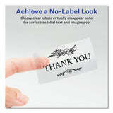 Avery® Glossy Clear Easy Peel Mailing Labels w/ Sure Feed Technology, Inkjet/Laser Printers, 2 x 4, Clear, 10/Sheet, 10 Sheets/Pack (AVE6522) Pack of 100
