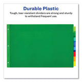 Avery® Insertable Big Tab Plastic Dividers, 8-Tab, 11 x 17, Green, 1 Set (AVE11179) Set of 8