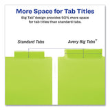 Avery® Insertable Big Tab Plastic Dividers, 8-Tab, 11 x 17, Green, 1 Set (AVE11179) Set of 8