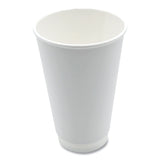 Boardwalk® Paper Hot Cups, Double-Walled, 16 oz, White, 500/Carton (BWKDW16HCUP) Case of 500