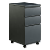 Alera® File Pedestal with Full-Length Pull, Left or Right, 3-Drawers: Box/Box/File, Legal/Letter, Charcoal, 14.96" x 19.29" x 27.75" (ALEPBBBFCH) Each