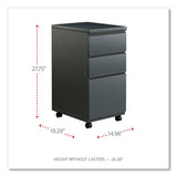 Alera® File Pedestal with Full-Length Pull, Left or Right, 3-Drawers: Box/Box/File, Legal/Letter, Charcoal, 14.96" x 19.29" x 27.75" (ALEPBBBFCH) Each