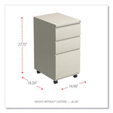 Alera® File Pedestal with Full-Length Pull, Left or Right, 3-Drawers: Box/Box/File, Legal/Letter, Putty, 14.96" x 19.29" x 27.75" (ALEPBBBFPY) Each