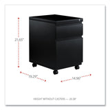 Alera® File Pedestal with Full-Length Pull, Left or Right, 2-Drawers: Box/File, Legal/Letter, Black, 14.96" x 19.29" x 21.65" (ALEPBBFBL) Each