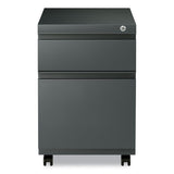 Alera® File Pedestal with Full-Length Pull, Left or Right, 2-Drawers: Box/File, Legal/Letter, Charcoal, 14.96" x 19.29" x 21.65" (ALEPBBFCH) Each