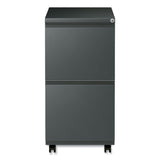Alera® File Pedestal with Full-Length Pull, Left or Right, 2 Legal/Letter-Size File Drawers, Charcoal, 14.96" x 19.29" x 27.75" (ALEPBFFCH)
