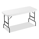 Alera® Adjustable Height Plastic Folding Table, Rectangular, 72w x 29.63d x 29.25 to 37.13h, White (ALEPT72AHW) Each