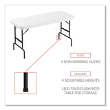 Alera® Adjustable Height Plastic Folding Table, Rectangular, 72w x 29.63d x 29.25 to 37.13h, White (ALEPT72AHW) Each