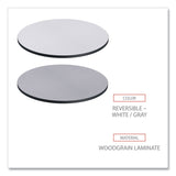 Alera® Reversible Laminate Table Top, Round, 35.5" Diameter, White/Gray (ALETTRD36WG) Each