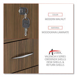 Alera® Alera Valencia Series Mobile Pedestal File, Left/Right, 3-Drawer: Box/Box/File, Legal/Letter, Walnut, 15.88 x 20.5 x 28.38 (ALEVA572816WA) Each