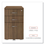 Alera® Alera Valencia Series Mobile Pedestal File, Left/Right, 3-Drawer: Box/Box/File, Legal/Letter, Walnut, 15.88 x 20.5 x 28.38 (ALEVA572816WA) Each