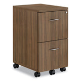 Alera® Alera Valencia Series Mobile Pedestal, Left or Right, 2 Legal/Letter-Size File Drawers, Modern Walnut, 15.38" x 20" x 26.63" (ALEVA582816WA) Each