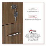 Alera® Alera Valencia Series Mobile Pedestal, Left or Right, 2 Legal/Letter-Size File Drawers, Modern Walnut, 15.38" x 20" x 26.63" (ALEVA582816WA) Each