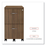 Alera® Alera Valencia Series Mobile Pedestal, Left or Right, 2 Legal/Letter-Size File Drawers, Modern Walnut, 15.38" x 20" x 26.63" (ALEVA582816WA) Each