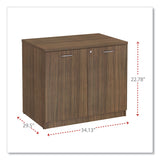 Alera® Alera Valencia Series Storage Cabinet, 34.3w x 22.78d x 29.5h, Modern Walnut (ALEVA613622WA) Each