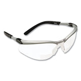 3M™ BX Molded-In Diopter Safety Glasses, +2.0 Diopter Strength, Black/Silver Plastic Frame, Clear Polycarbonate Lens (MMM1137500000) Each