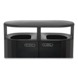 Rubbermaid® Commercial RESIST Dual Stream Waste and Recycling Container, 46 gal, Metal, Black (RCP2184980) Each