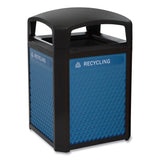 Rubbermaid® Commercial Medium Prelabeled Recycled Waste Panels for Tailor and Landmark Series Containers, 20.72" x 0.5" x 27.95", Blue, 4/Carton (RCP2182677) Case of 4