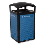 Rubbermaid® Commercial Large Prelabeled Recycled Waste Panels for Tailor and Landmark Series Containers, 20.72" x 0.5" x 34.33", Blue, 4/Carton (RCP2182674) Case of 4