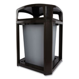 Rubbermaid® Commercial Landmark Series Classic Dome Top Container and Ashtray, 35 gal, Resin, Black (RCPFG397001BLA) Each