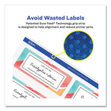 Avery Glossy White Easy Peel Mailing Labels w/ Sure Feed Technology, Laser Printers, 1 x 2.63, White, 30/Sheet, 25 Sheets/Pack (AVE6526) Pack of 750