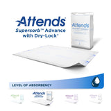 Attends® Supersorb Advanced Disposable Underpad 23 X 36 Inch Dry-Lock® Core Heavy Absorbency (711881_CS) 70/CS