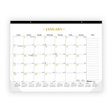 Blueline® Gold Collection Monthly Desk Pad Calendar, 22 x 17, White/Gold Sheets, Black Headband, 12-Month (Jan to Dec): 2026 (REDC199003) Each