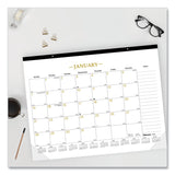 Blueline® Gold Collection Monthly Desk Pad Calendar, 22 x 17, White/Gold Sheets, Black Headband, 12-Month (Jan to Dec): 2026 (REDC199003) Each