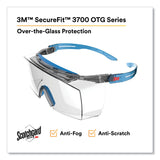 3M™ SecureFit Protective Eyewear, 3700 OTG Series, Blue Plastic Frame, Clean Polycarbonate Lens (MMMSF3701XSGAB) Each